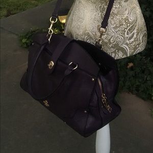 COACH Purple and Gold Leather Satchel